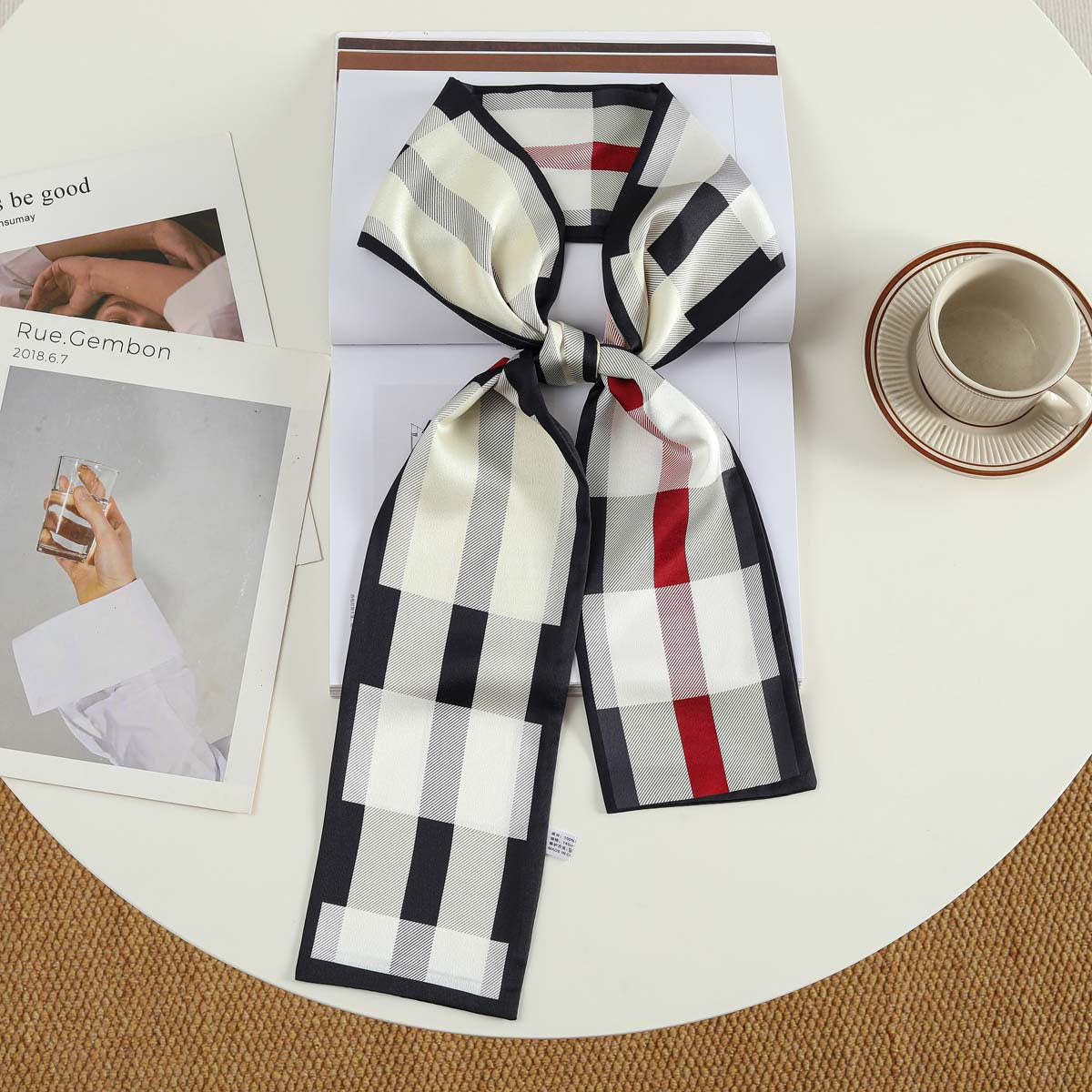 Silk-Effect Square Scarf 13 × 150 cm