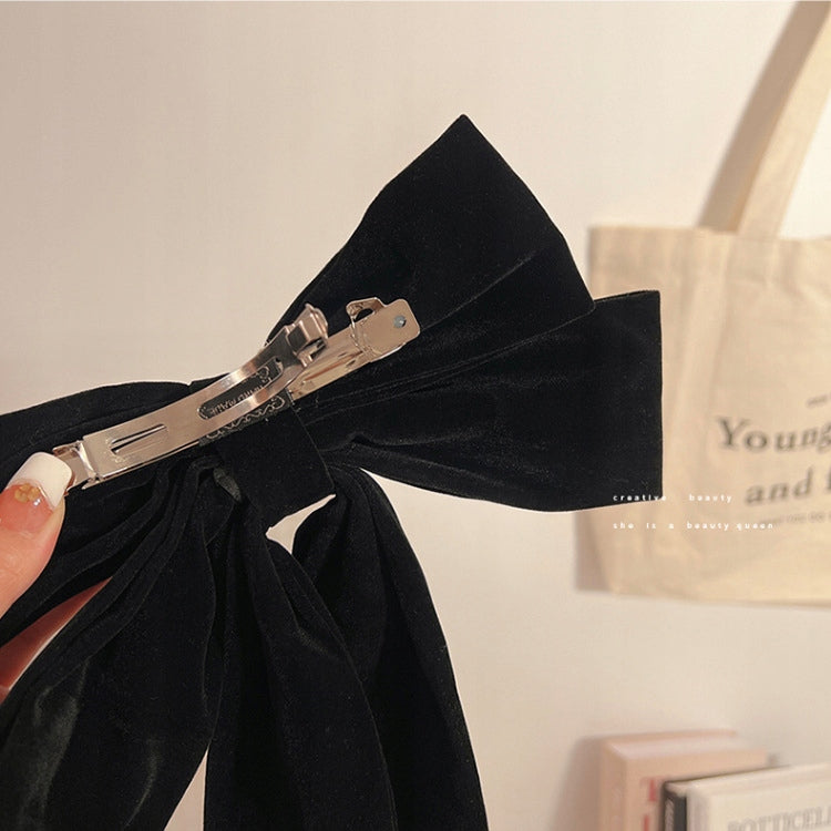Hair Claw Clip with Bow – Black