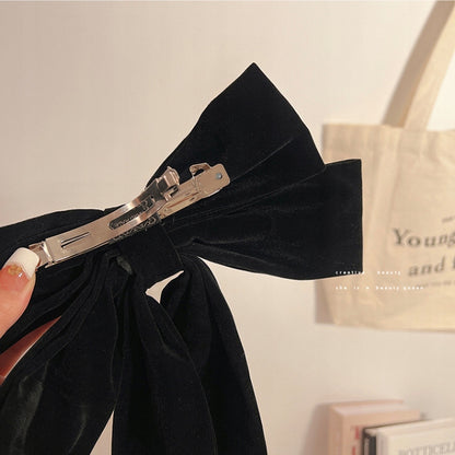 Hair Claw Clip with Bow – Black