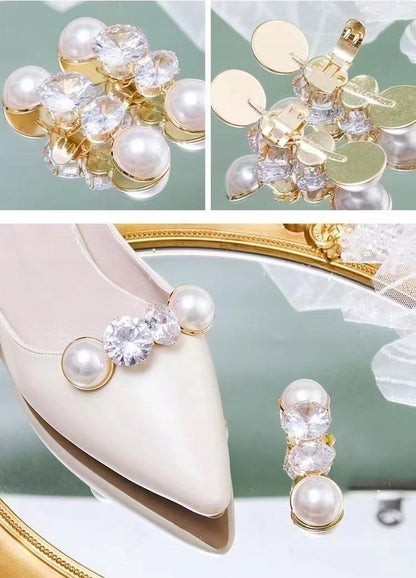 Cubic Zirconia Shoe Clips — Elegant Decorative Accessories for High Heels