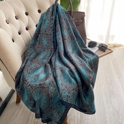 Silk-Effect Scarf 180 × 90 cm – Teal