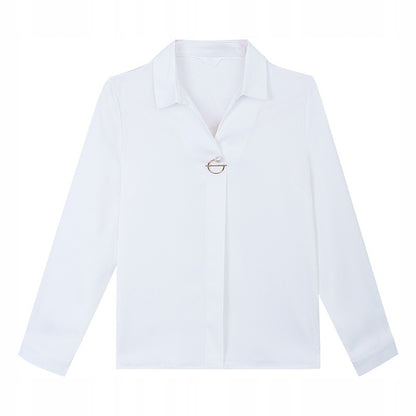 Elegante Damenbluse mit Kragen – weiß