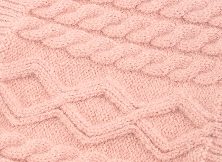 Ensemble : bonnet, tour de cou et gants – rose