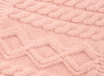 Ensemble : bonnet, tour de cou et gants – rose