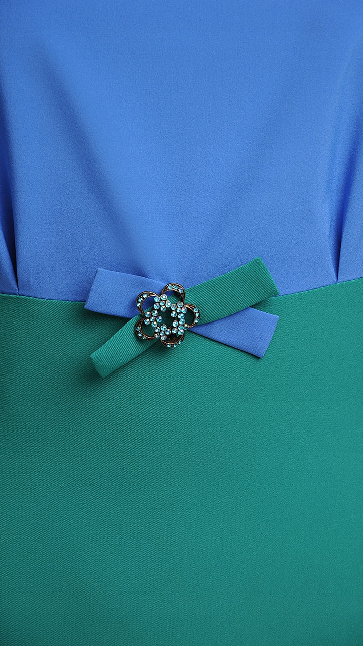 Sukienka Emila — Niebiesko-zielony | color:niebiesko-zielony