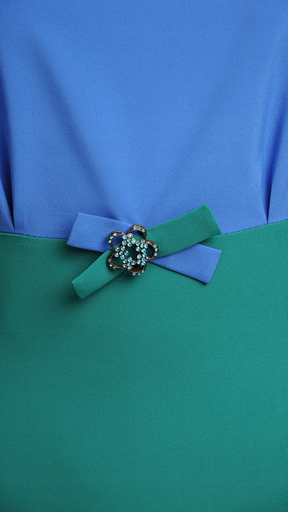 Sukienka Emila — Niebiesko-zielony | color:niebiesko-zielony