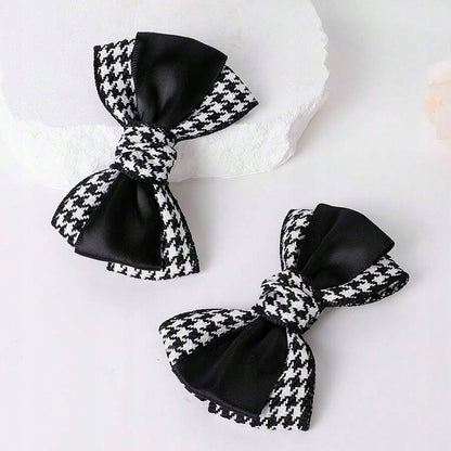 Satin-Schuhclips in Schleifenform – schwarz