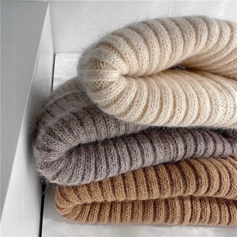 Bonnet pour femme – marron clair et kaki