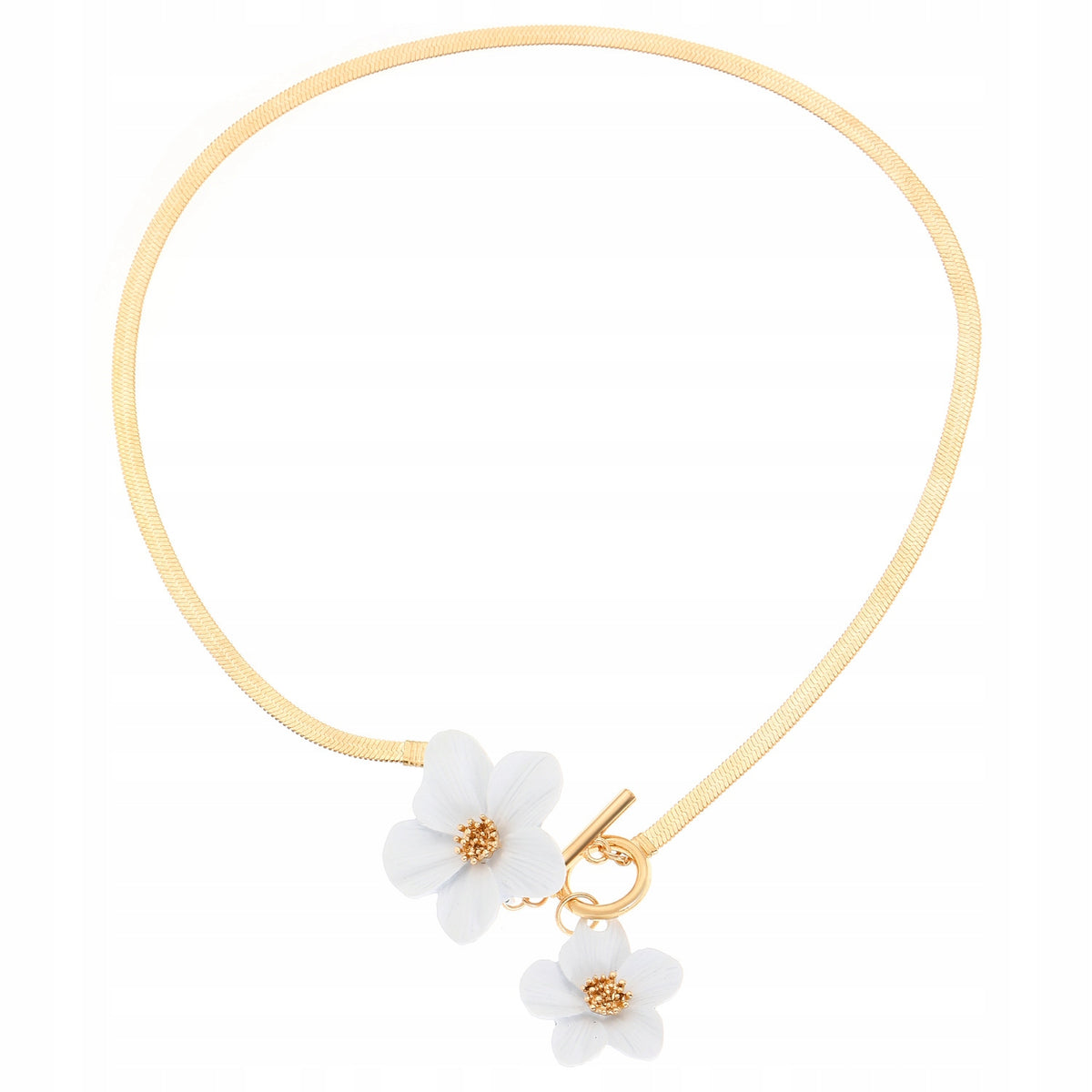 Statement White Flower Jewellery Set — Necklace, Earrings and Bracelet
