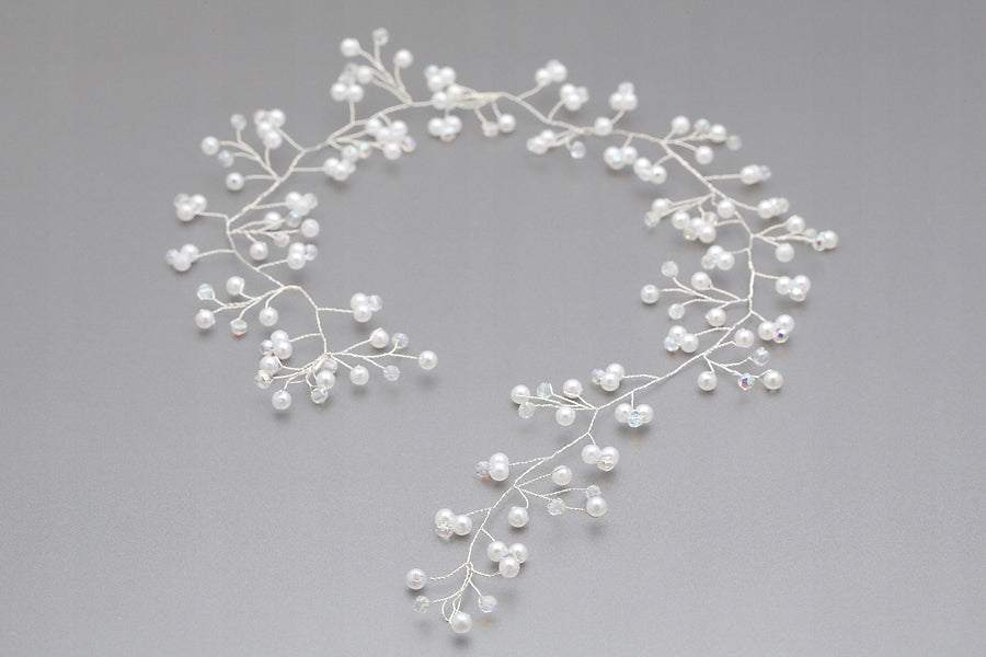 Pearl Bridal Hair Vine — Wedding Wreath and Headband