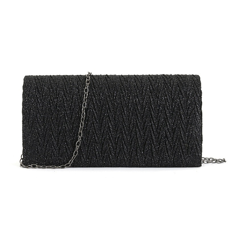 czarna TOREBKA wieczorowa damska KOPERTÓWKA na łańcuszku elegancka 20 cm