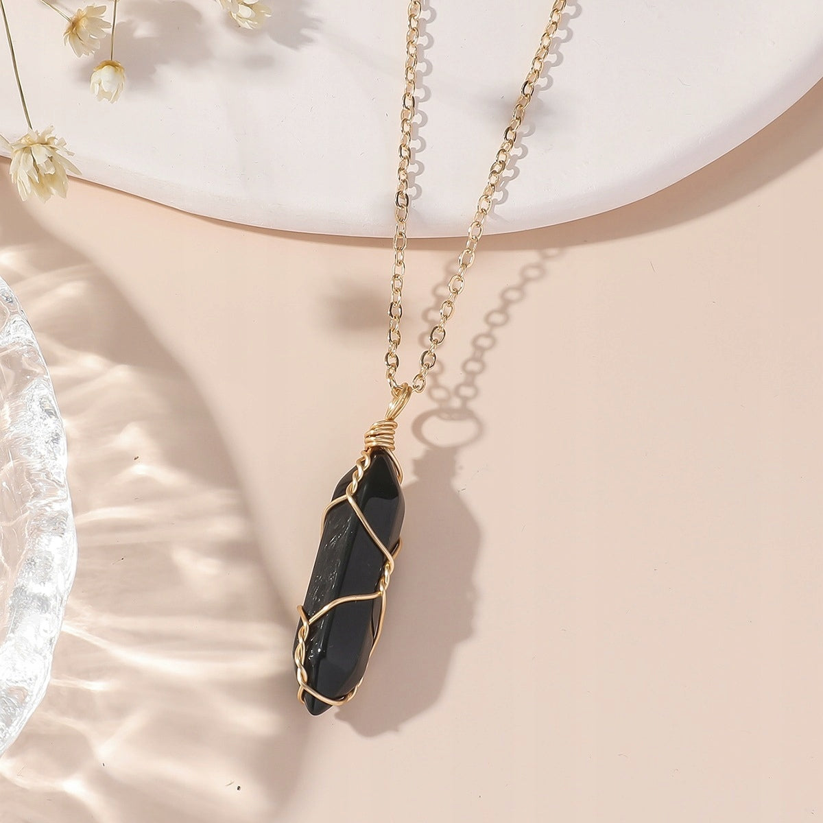 Collar con cuarzo ahumado