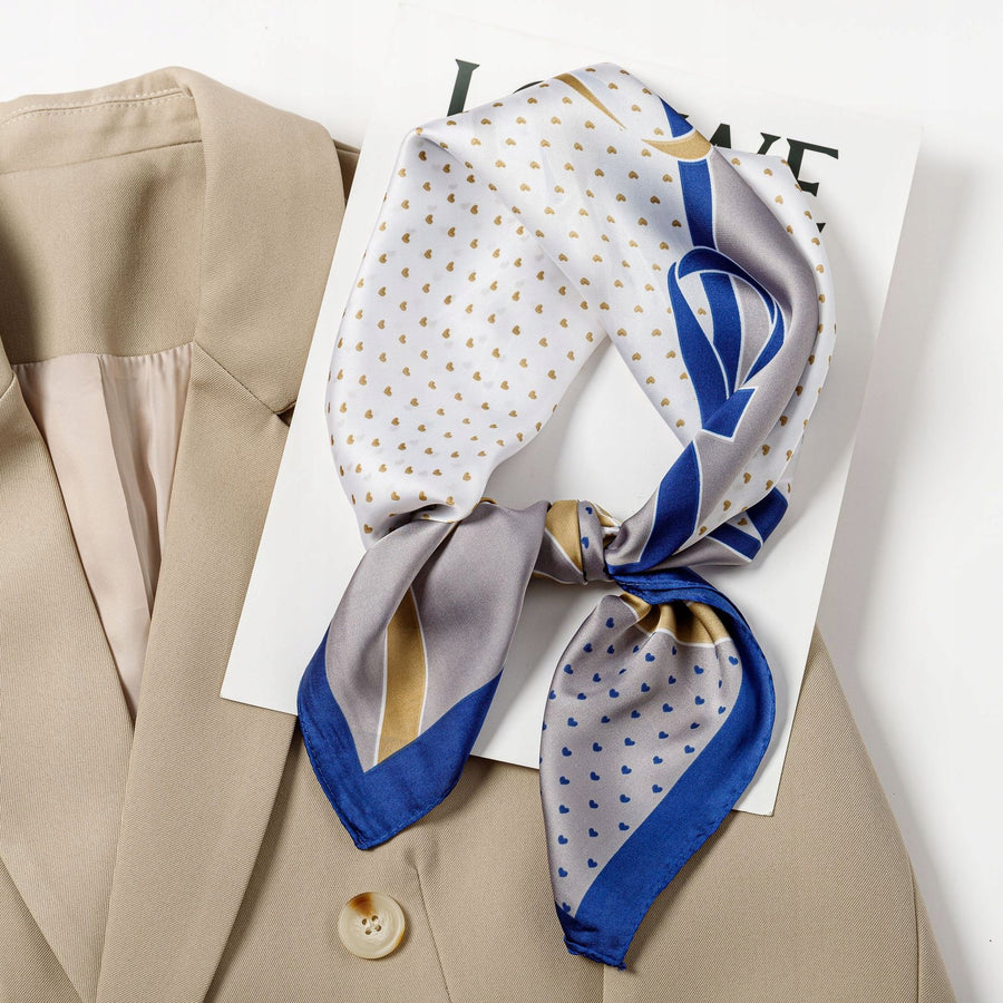 Women's Printed Silk-Effect Square Scarf — Gift Idea, 70×70 cm