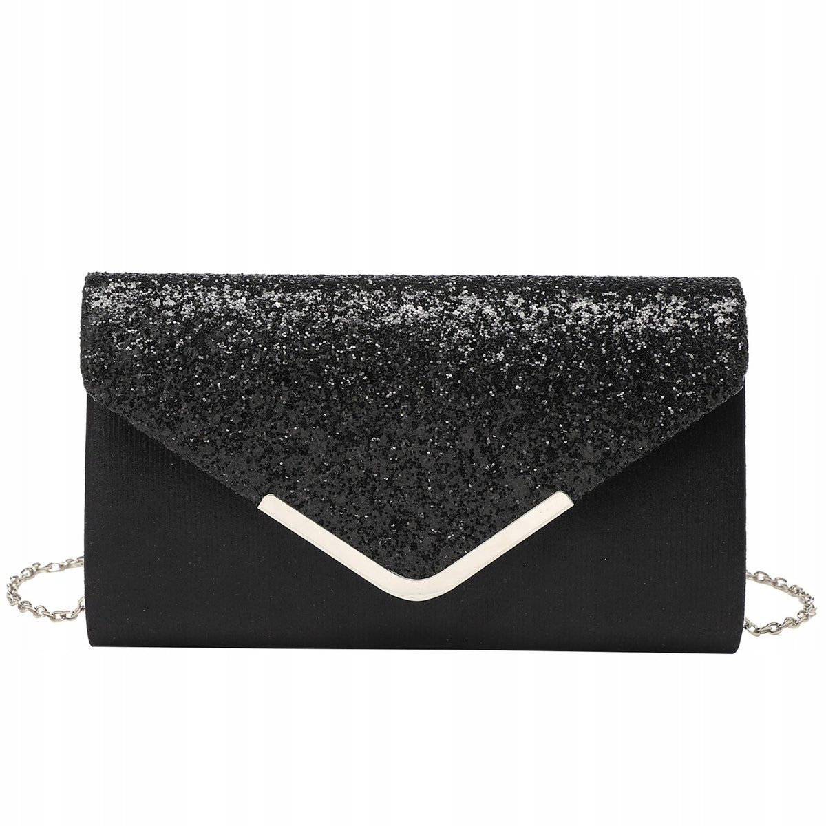 Glitzer-Clutch – schwarz