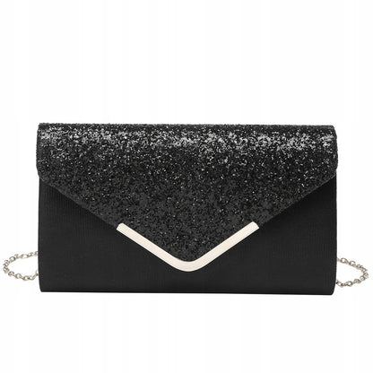 Glitzer-Clutch – schwarz