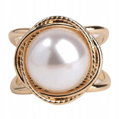 Hebilla para pañuelo con perla – dorado