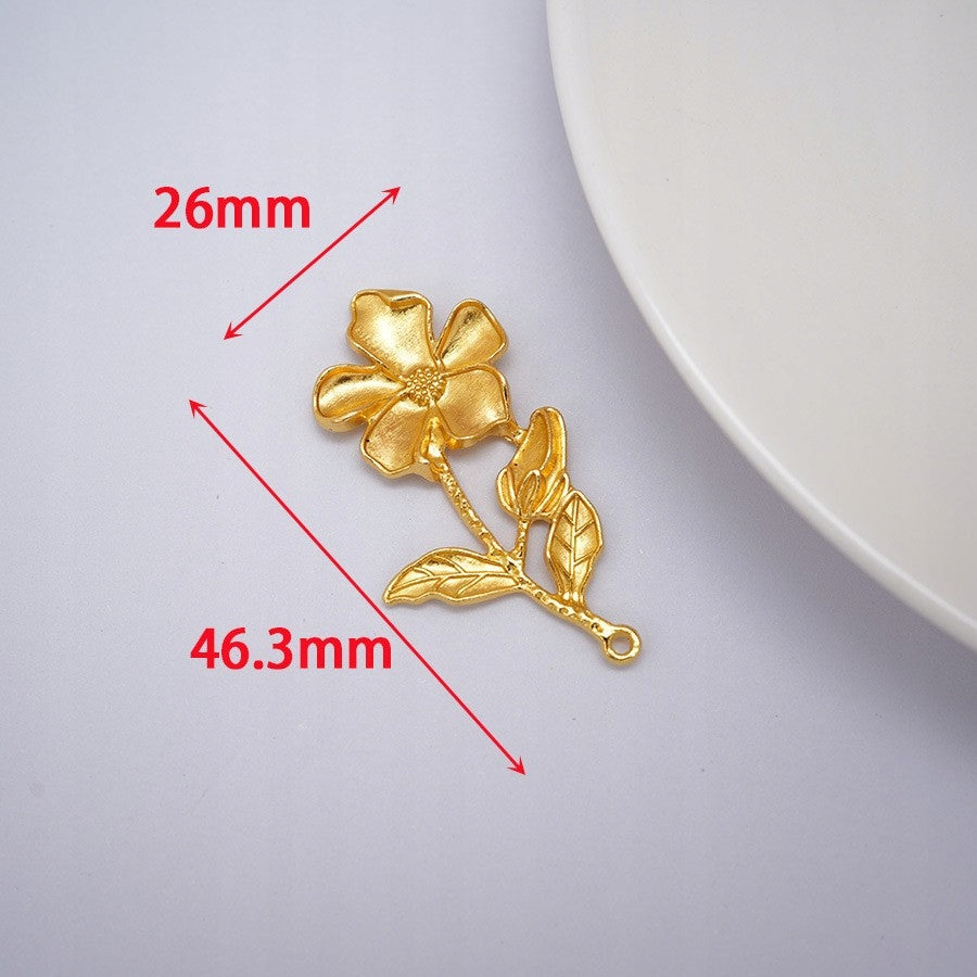 Brosche Blume mit Perlen – goldfarben