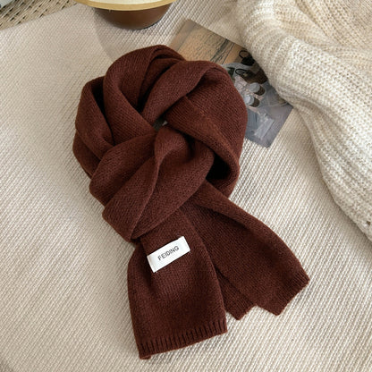 Écharpe d’hiver pour femme 160 × 22 cm – marron