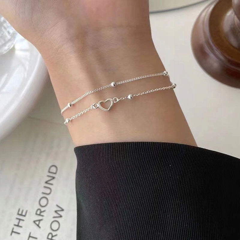 Silberarmband 925 mit Herzmotiv – silberfarben