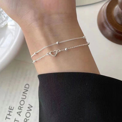 Silberarmband 925 mit Herzmotiv – silberfarben