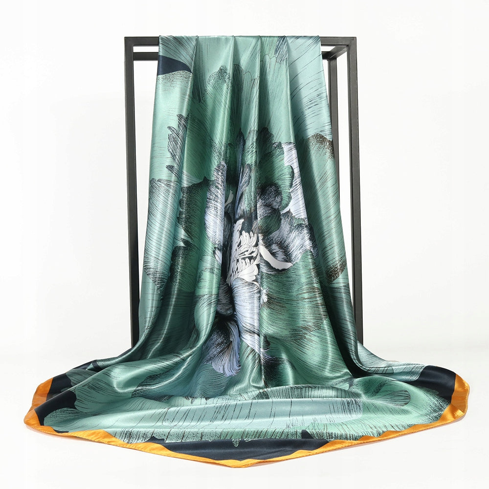 Silk-Effect Scarf 180 × 90 cm – Green