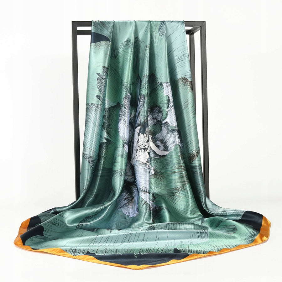 Silk-Effect Scarf 180 × 90 cm – Green