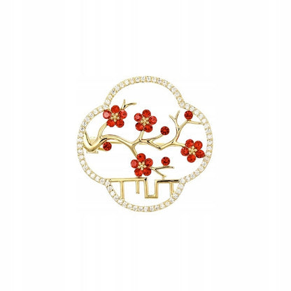 Brosche gerahmte Blume mit Zirkonia