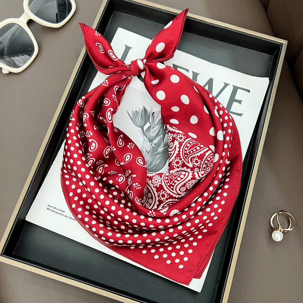 Women's Printed Silky Square Scarf — Gift Idea, 70×70 cm