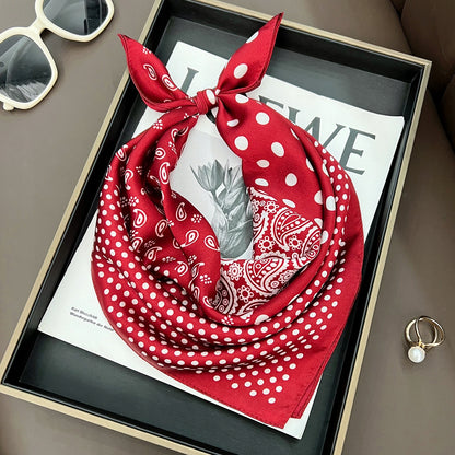 Women's Printed Silky Square Scarf — Gift Idea, 70×70 cm