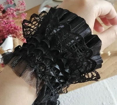 Puños decorativos de encaje – negro