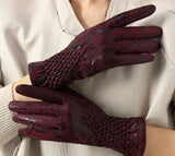 Women's Leather Gloves – Burgundy