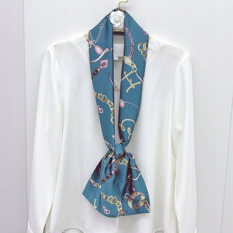 Silk-Effect Square Scarf 15 × 143 cm