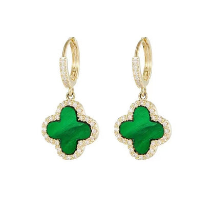 Delicate, Elegant Women's Green Earrings with Cubic Zirconia
