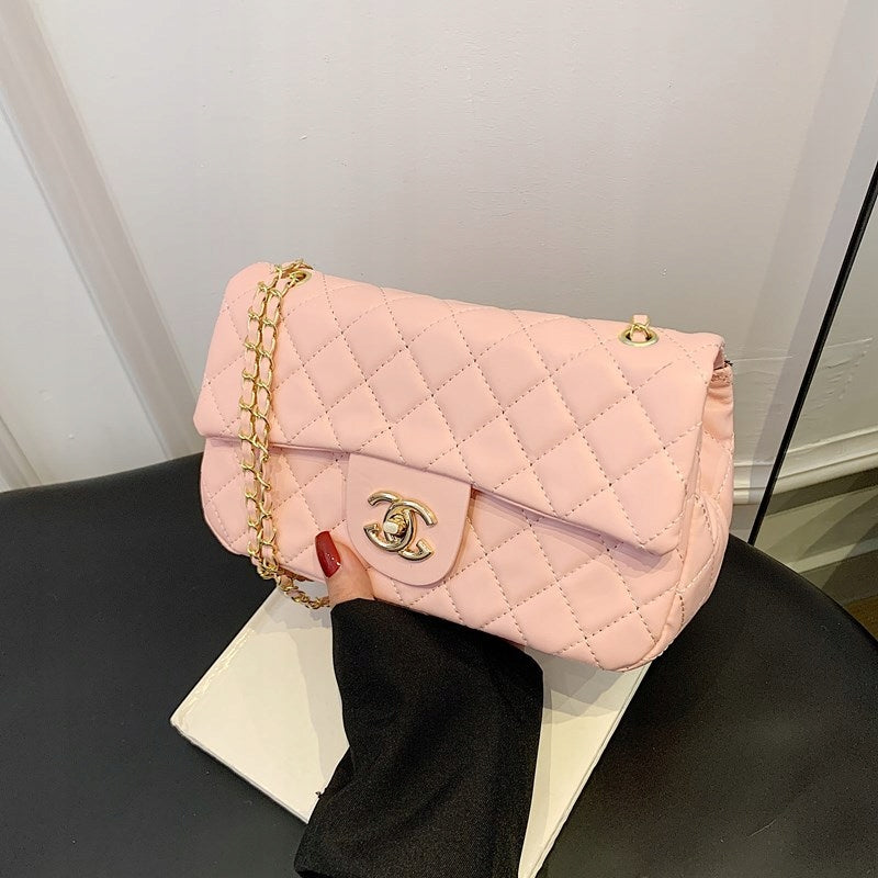 Gesteppte Damenhandtasche – rosa