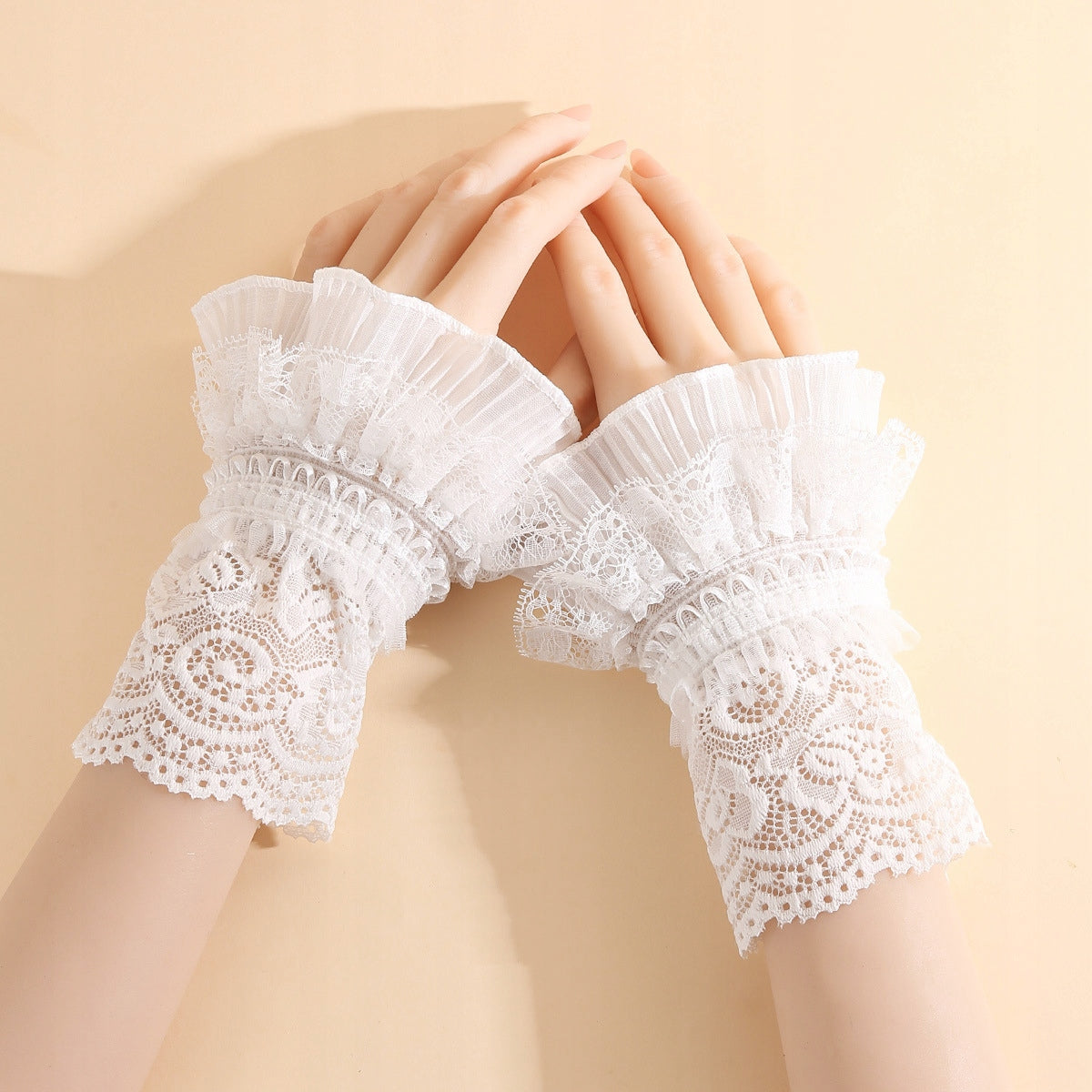 Manșete decorative din dantelă – albe