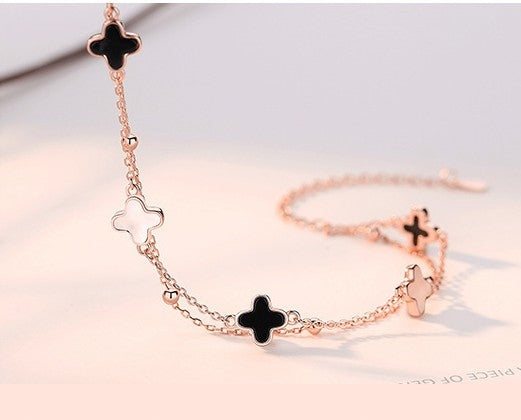 Sterling Silver Bracelet – Pink & Gold-Tone