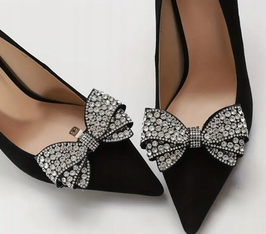 KOKARDKI cyrkonie do butów KLIPSY do szpilek eleganckie OZDOBY na obuwie