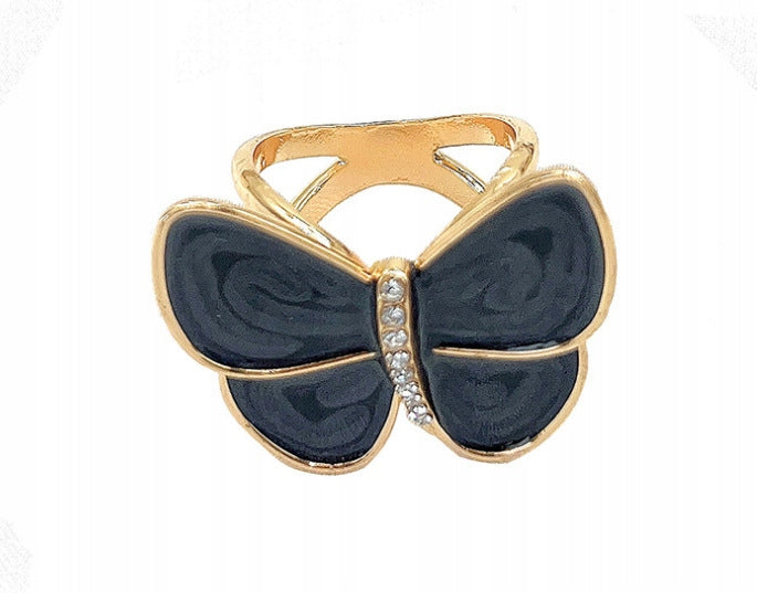 Schalclip mit Schmetterling – goldfarben und silberfarben
