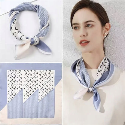 Women's Printed Silk-Effect Square Scarf, 70×70 cm