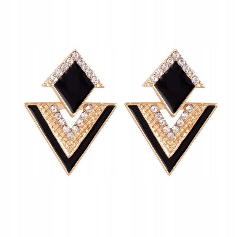 Elegant Women's Gold-Tone Cubic Zirconia Stud Earrings for Special Occasions