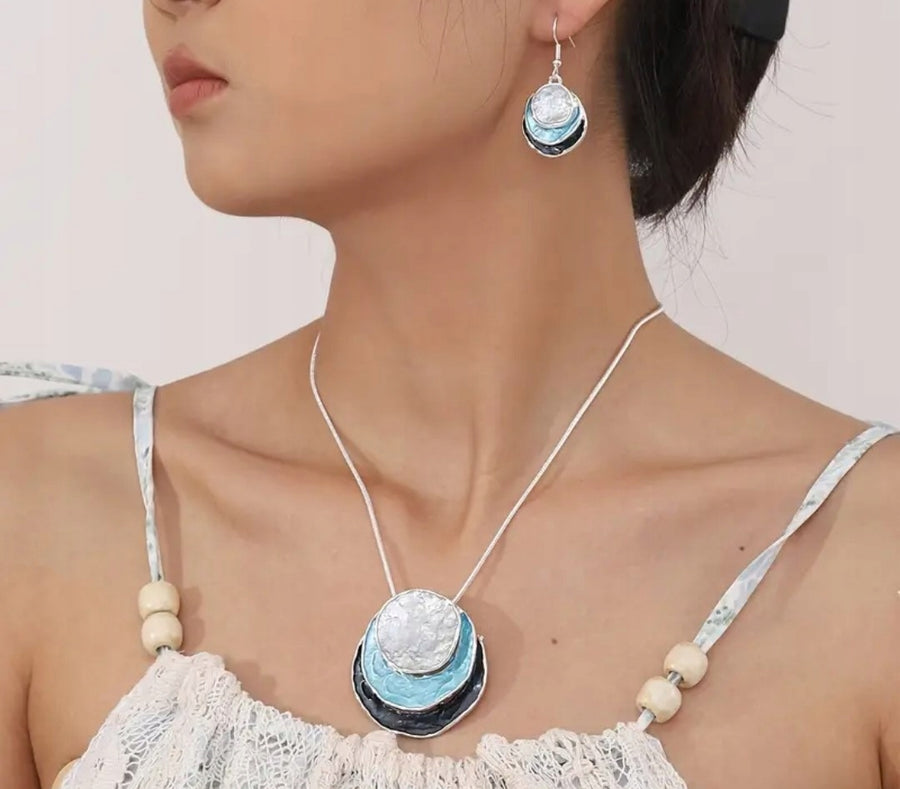 Necklace & Earrings Set – Blue
