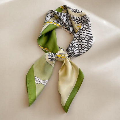 Women's Printed Silky Square Scarf — Gift Idea, 70×70 cm