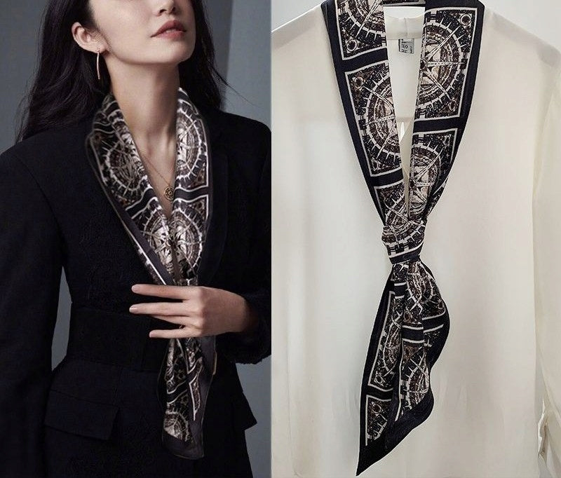 Foulard effet soie pour femme 13 × 147 cm
