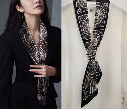 Foulard effet soie pour femme 13 × 147 cm