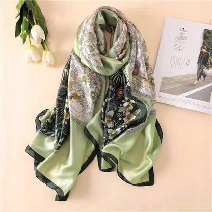 Șal de damă cu aspect de mătase 180 × 90 cm – verde