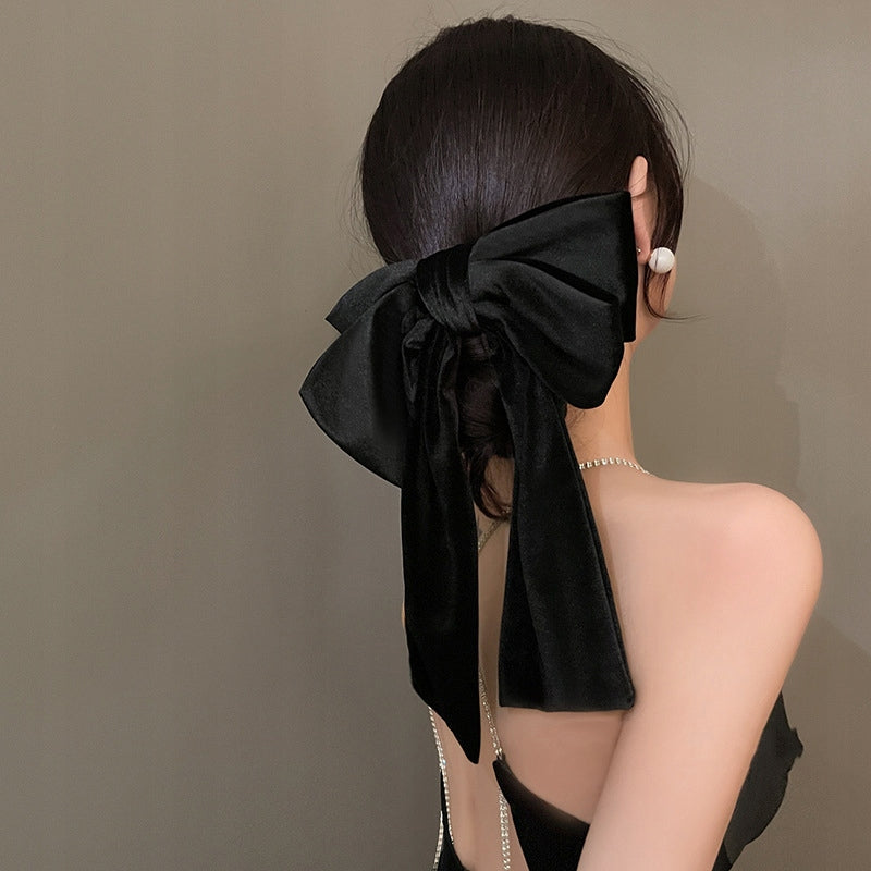 Hair Claw Clip with Bow – Black