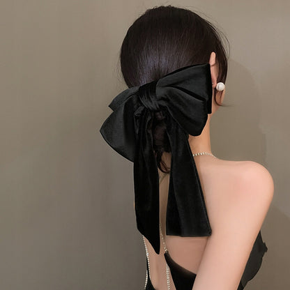 Hair Claw Clip with Bow – Black