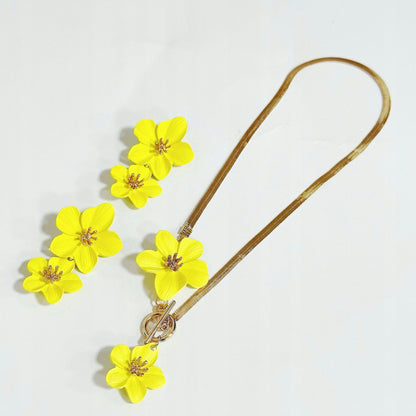 Necklace & Earrings & Bracelet Set – Yellow