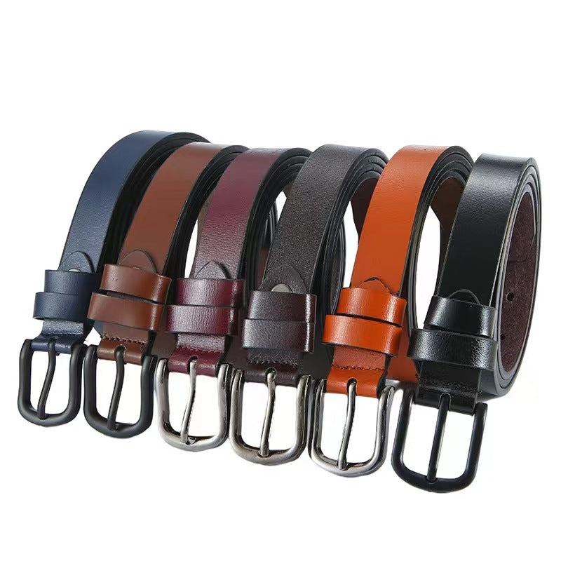 Women's Burgundy Faux Leather Belt — Elegant Clothing Accessory