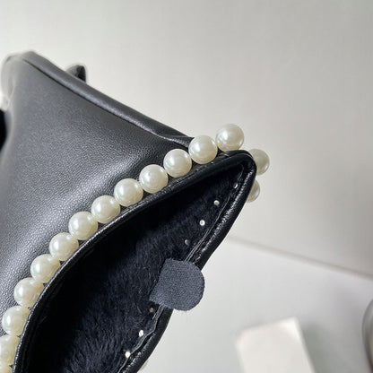 Gants en similicuir pour femme – noir